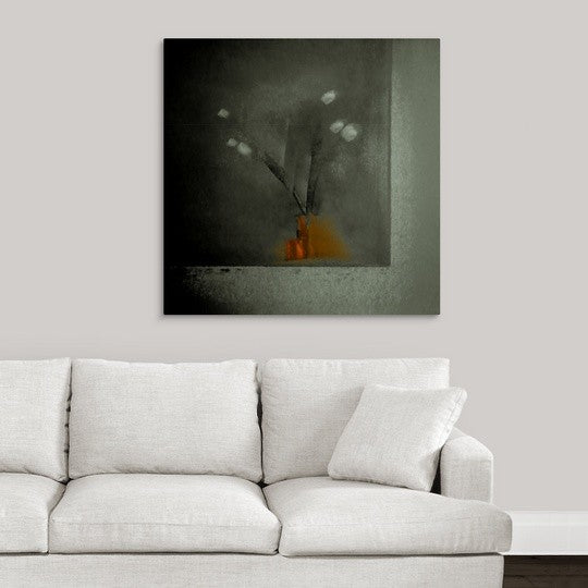 "Red Vase" Wrapped Canvas Art Print, 35"x35"x1.5"