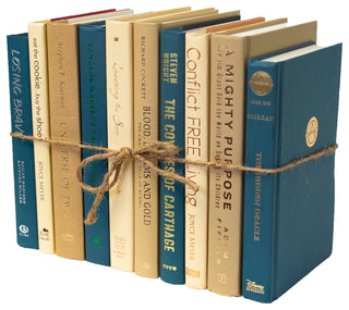 Decorative Books - Sand Dune Book Bundle - 1 foot of Blue and Tan Books