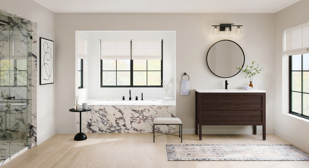 The Shiloh Bathroom Vanity, Dark Walnut, 48", Single Sink, Freestanding