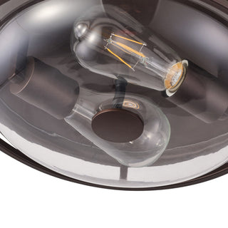 Rustic 2-Light Flush Mount Ceiling Lamp with Clear Glass Shades