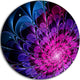 Fractal Purple Rose Flower, Floral Digital Art Disc Metal Wall Art, 11"