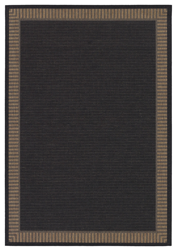 Recife Wicker Stitch 1681/2000, Black/Cocoa, 7'6" X 10'9"