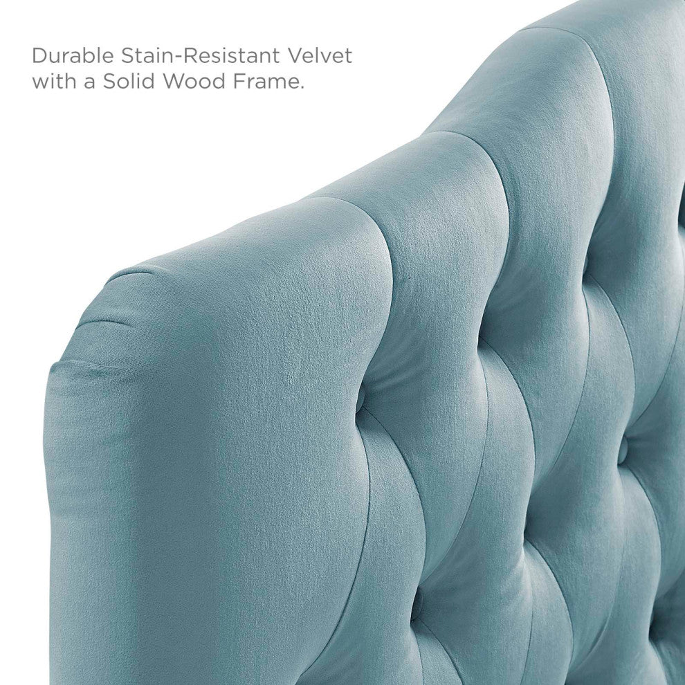Annabel Full Diamond Tufted Performance Velvet Headboard MOD-6128-LBU