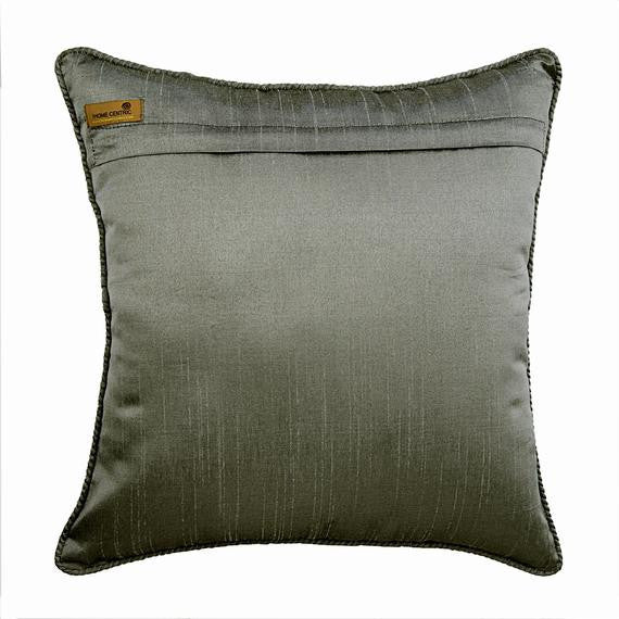 Orange Throw Pillow Cover, Jacquard Stripe 12"x12" Silk,Orange Sitting Room