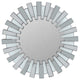 25.5" Aztec Inspired Silver Decorative Round Wall Mirror