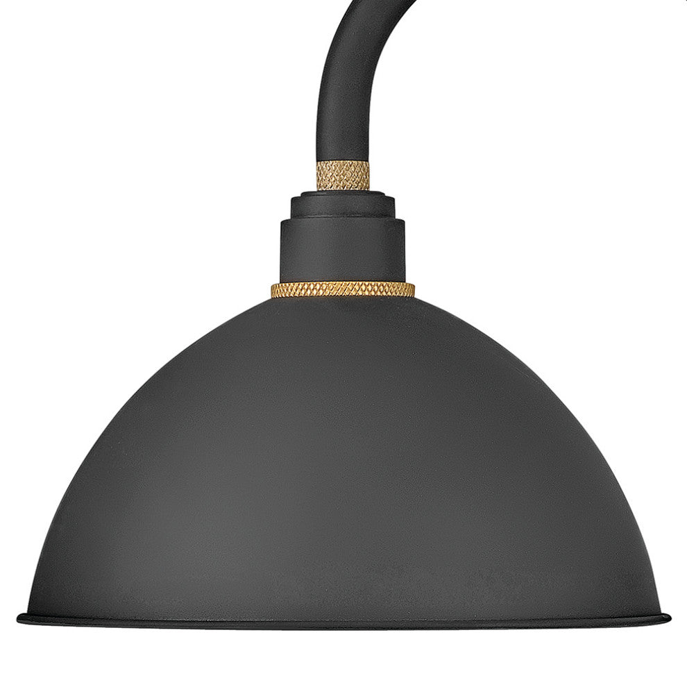 Hinkley Foundry Dome Medium Tall Gooseneck Barn Light, Textured Black