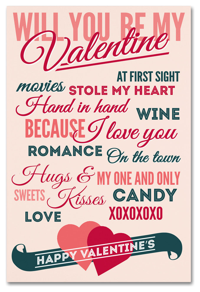 Lantern Press 'Valentines Day' Canvas Art, 22" x 32"