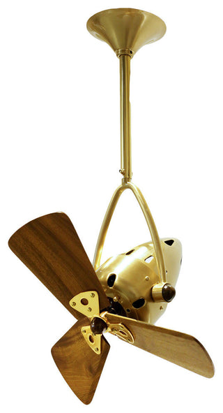 Jarold Direcional Directional Ceiling Fan With Mahogany Blades, Gloss White