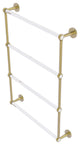 Clearview 4 Tier 24" Ladder Towel Bar with Groovy Accents, Unlacquered Brass