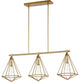 Bennett 3-Light Island Fixture, Aged Brass
