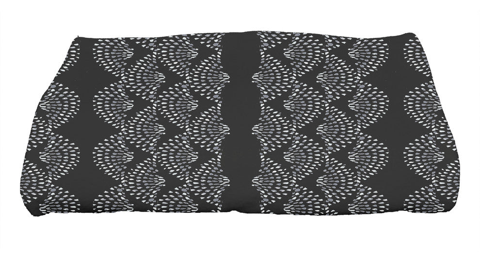 Dotted Decor 28"x58" Black Stripe Bath Towel