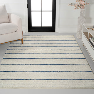 Williamsburg Minimalist Stripe Rug, Cream/Navy, 8 Ft. X 10 Ft.