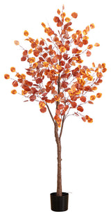 6ft. Pre-Lit Autumn Eucalyptus Artificial Fall Tree