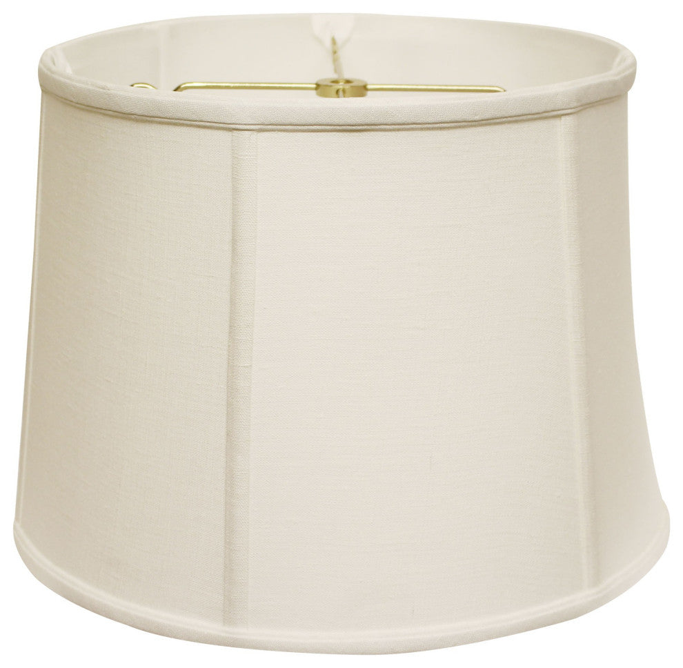 19" White Throwback Drum Linen Lampshade