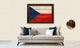 Czech Republic Country Textured Flag Print With Brown Gold Frame, 23"X33"