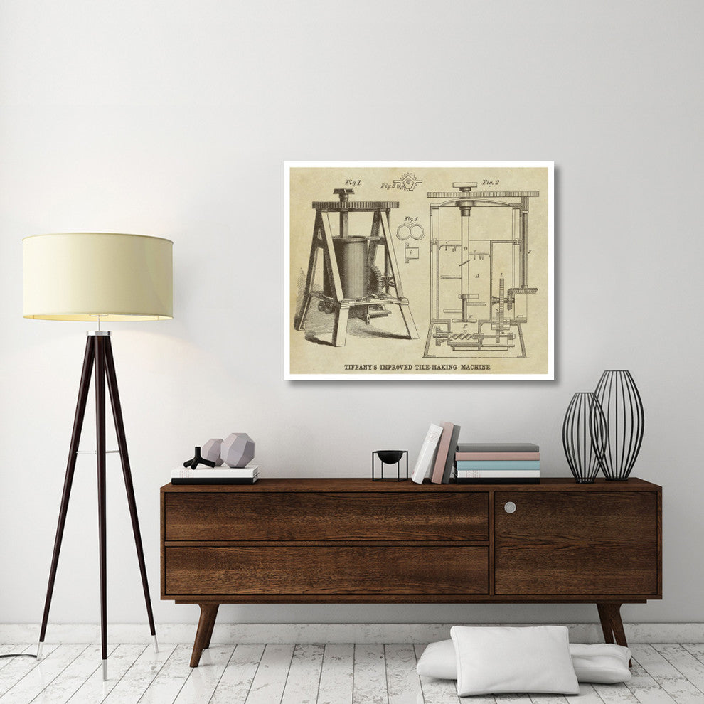 "Tiffany's Improved Tile Making Machine" Print by Inventions, 46"x37"
