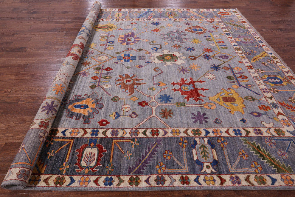 9' 9" X 13' 5" Turkish Oushak Hand Knotted Wool Rug - Q12405