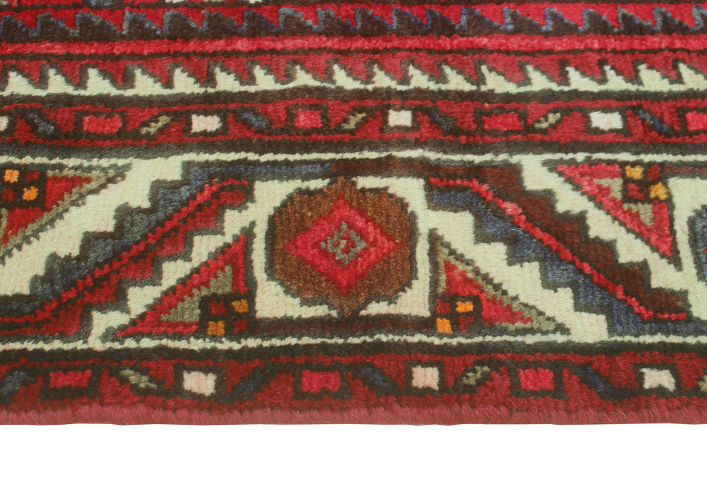 Fine Vintage Distressed Nahid Red/Ivory Runner, 3'11 x 9'11