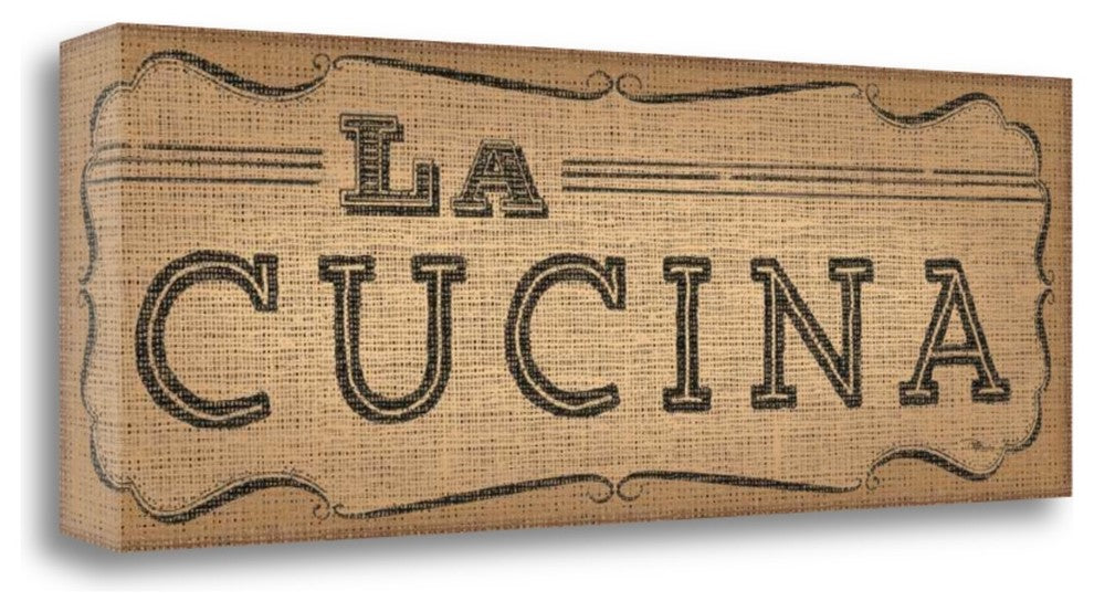 "La Cuisine Burlap III" By Pela Studio, Giclee Print on Gallery Wrap Canvas