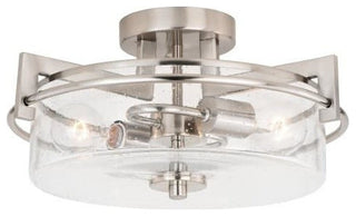 Vaxcel Addison 15" Semi Flush Mount, Satin Nickel