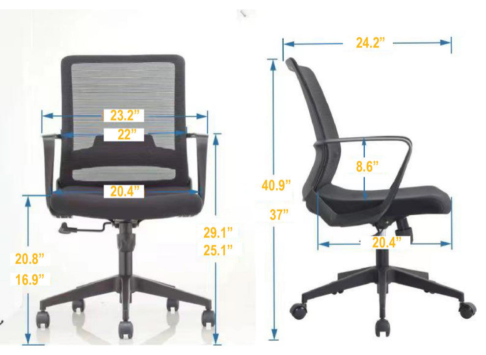 Adelaide Medium Back Revolving Ergonomic Office Chair, Smokey Oak/ White