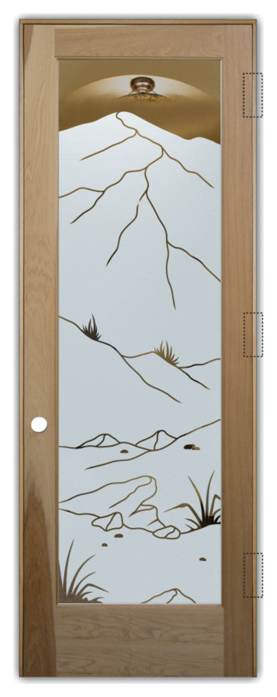Interior Prehung Door or Interior Slab Door - Mountains Foliage - Hickory -...