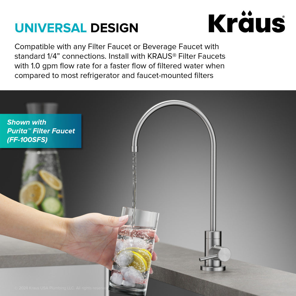 Purita 2-Stage Under Sink Water Filtration System with Digital Display Monitor
