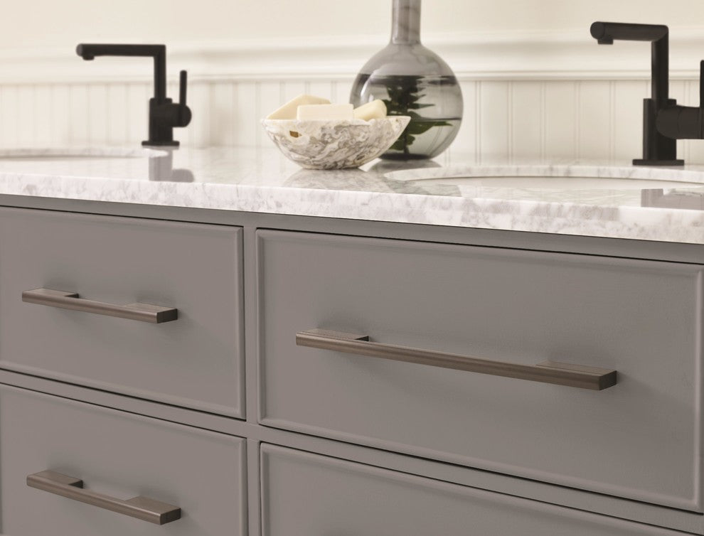 Separa 10-1/16" Center-to-Center Black Brushed Nickel Cabinet Pull