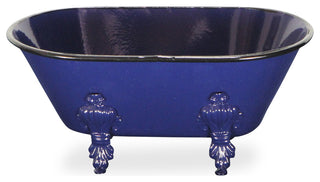 Lavande Metal Fleur-de-Lis Tub Decor - Small - Navy Blue