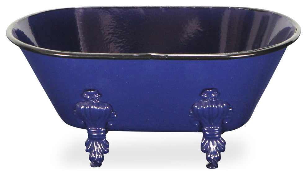 Lavande Metal Fleur-de-Lis Tub Decor - Small - Navy Blue