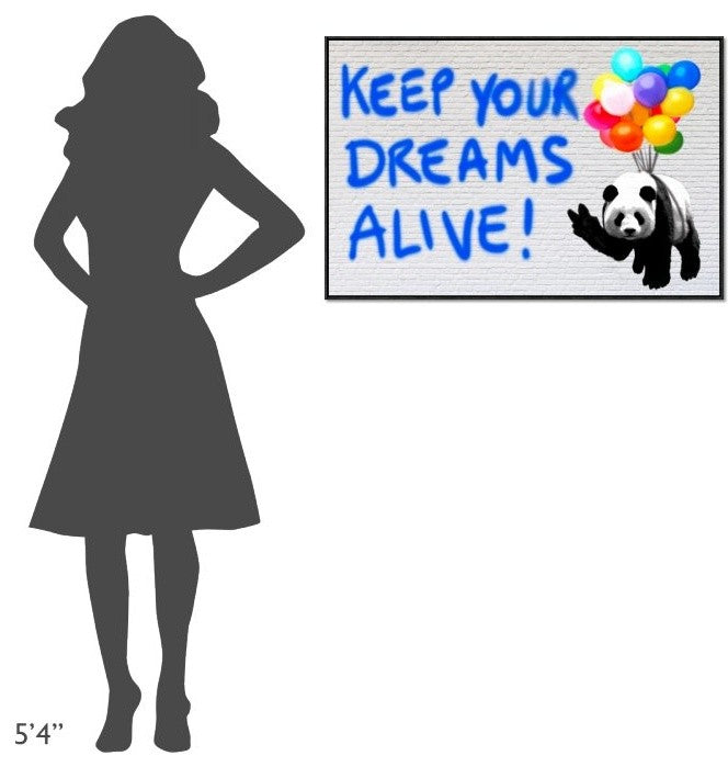"Keep your dreams alive!" Framed Canvas Giclee by Masterfunk Collective, 37x25"