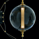 Otto Sphere Sconce, Brass w/ Black Finish, Clear Glass