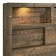 Picket House Furnishings Beckett Bookcase Panel 6PC Bedroom Set with Bluetooth
