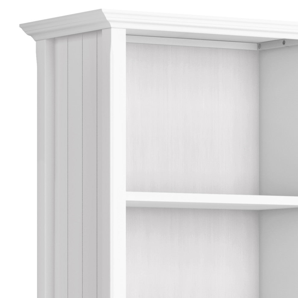 Acadian Solid Wood 5 Shelf Bookcase, White
