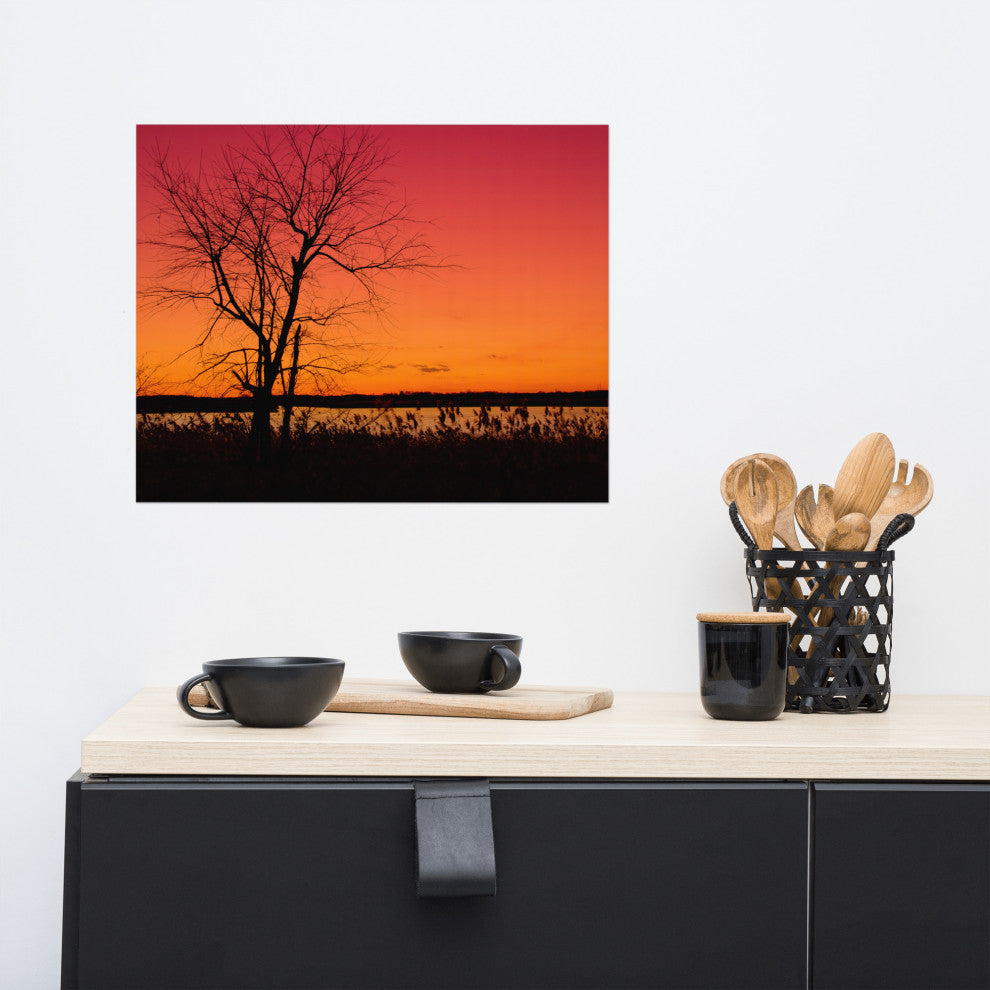 Burning Skies Landscape Photo, Rural Unframed Wall Art Print, 16" X 20"