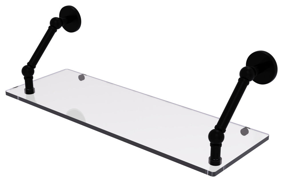 Prestige Skyline 24" Floating Glass Shelf, Matte Black