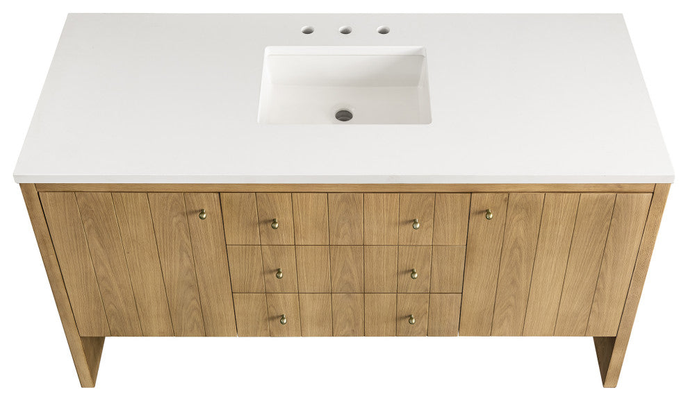 Hudson 60" Single Vanity, Light Natural Oak