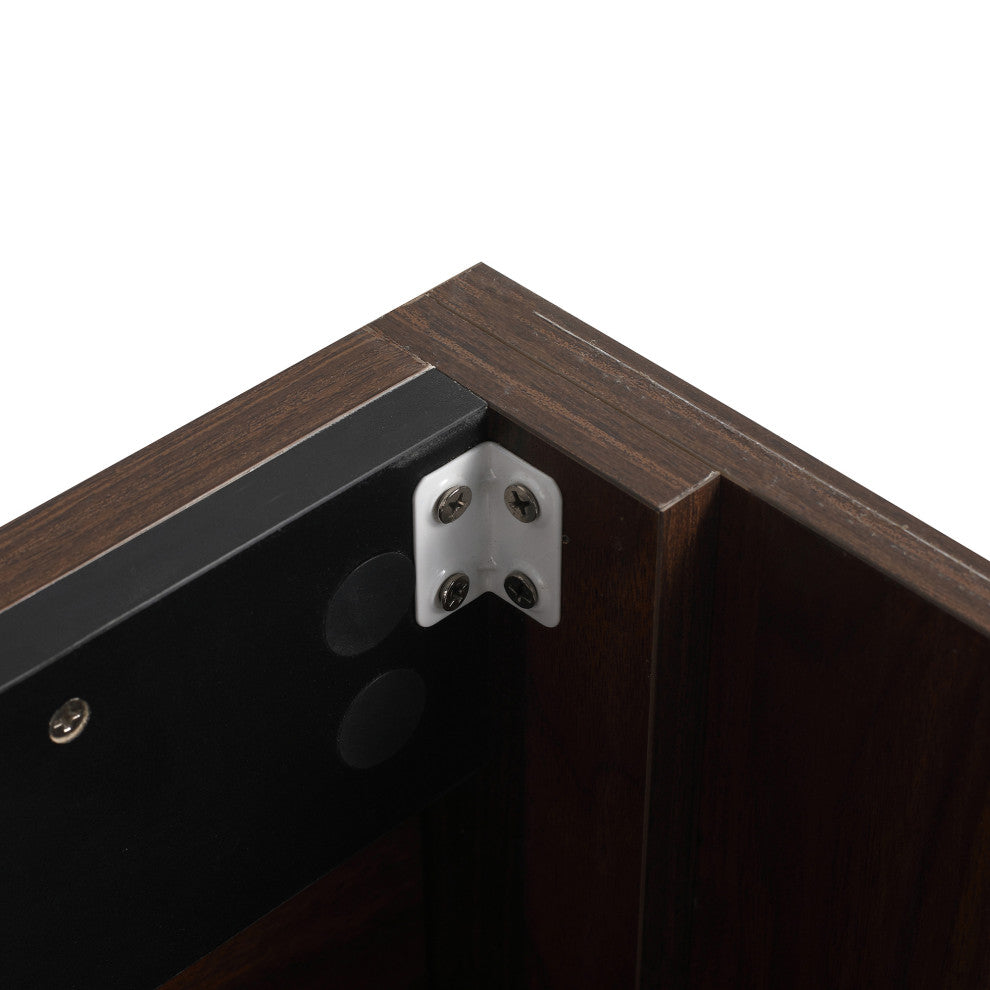 36" Plywood Wall Mounted Bath Vanity Set, Integrated Resin Sink
