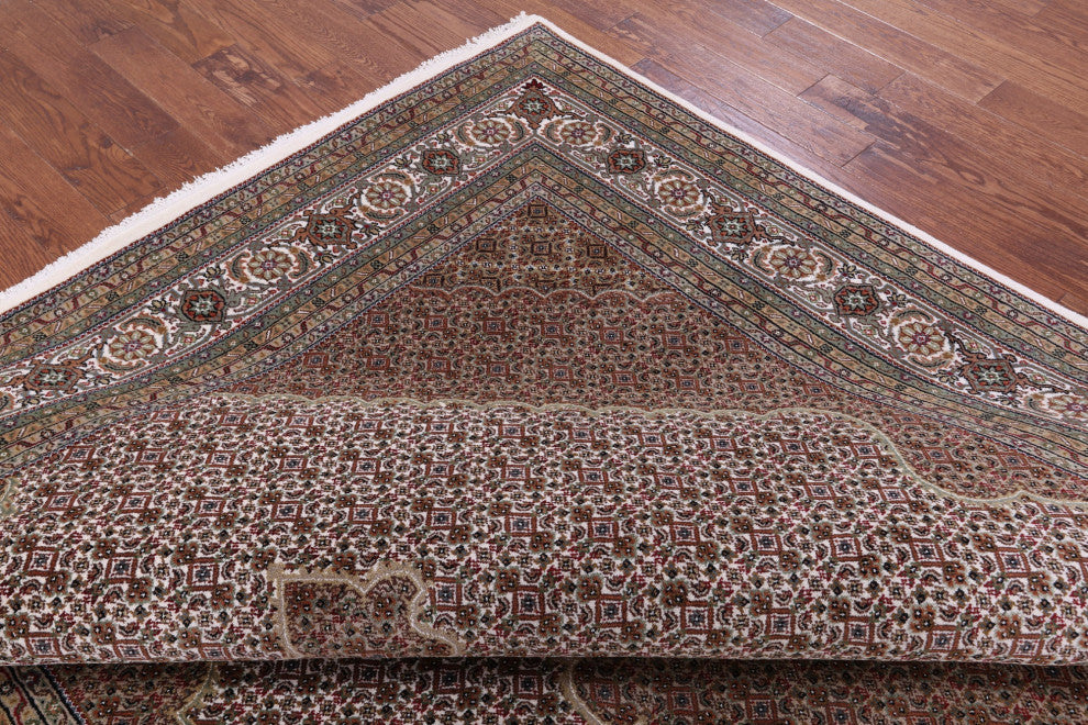 8' 11" X 12' 3" Wool & Silk Persian Tabriz Handmade Rug - Q13009