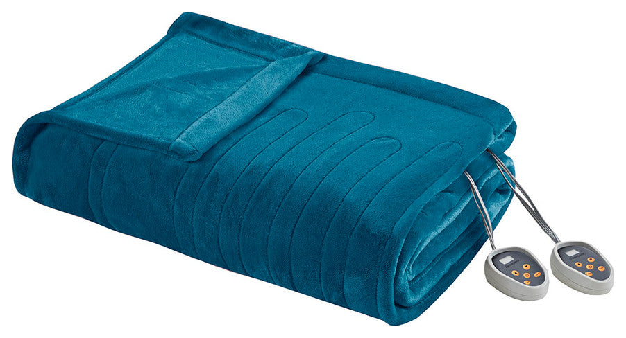 Beautyrest Heated Plush Plush Heated Blanket, Teal