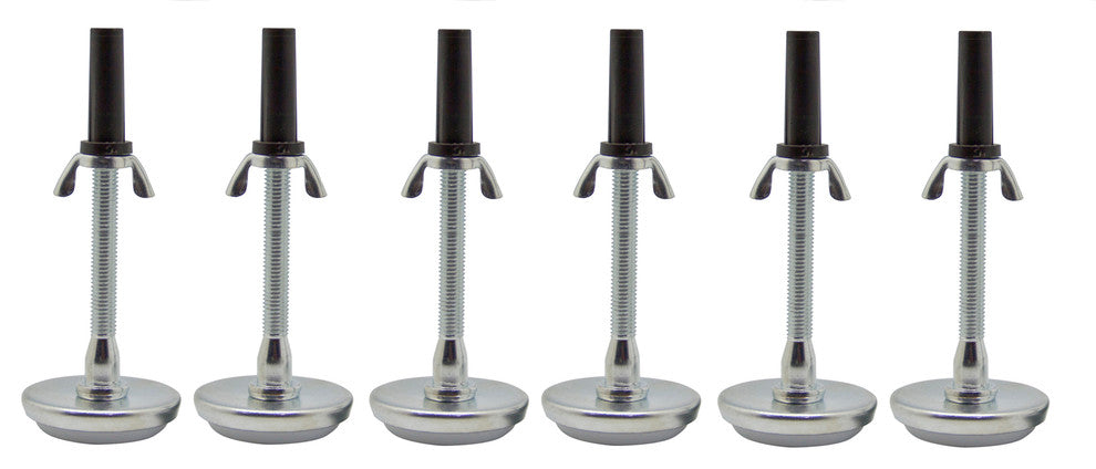 Nylon Base 5.8" Adjustable Height Threaded Bed Frame Riser Glides, Set of 6