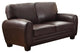 Rainier Casual Love Seat, Dark Brown Leather
