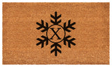Calloway Mills Snowflake Monogram Doormat, 36"x72", Letter X