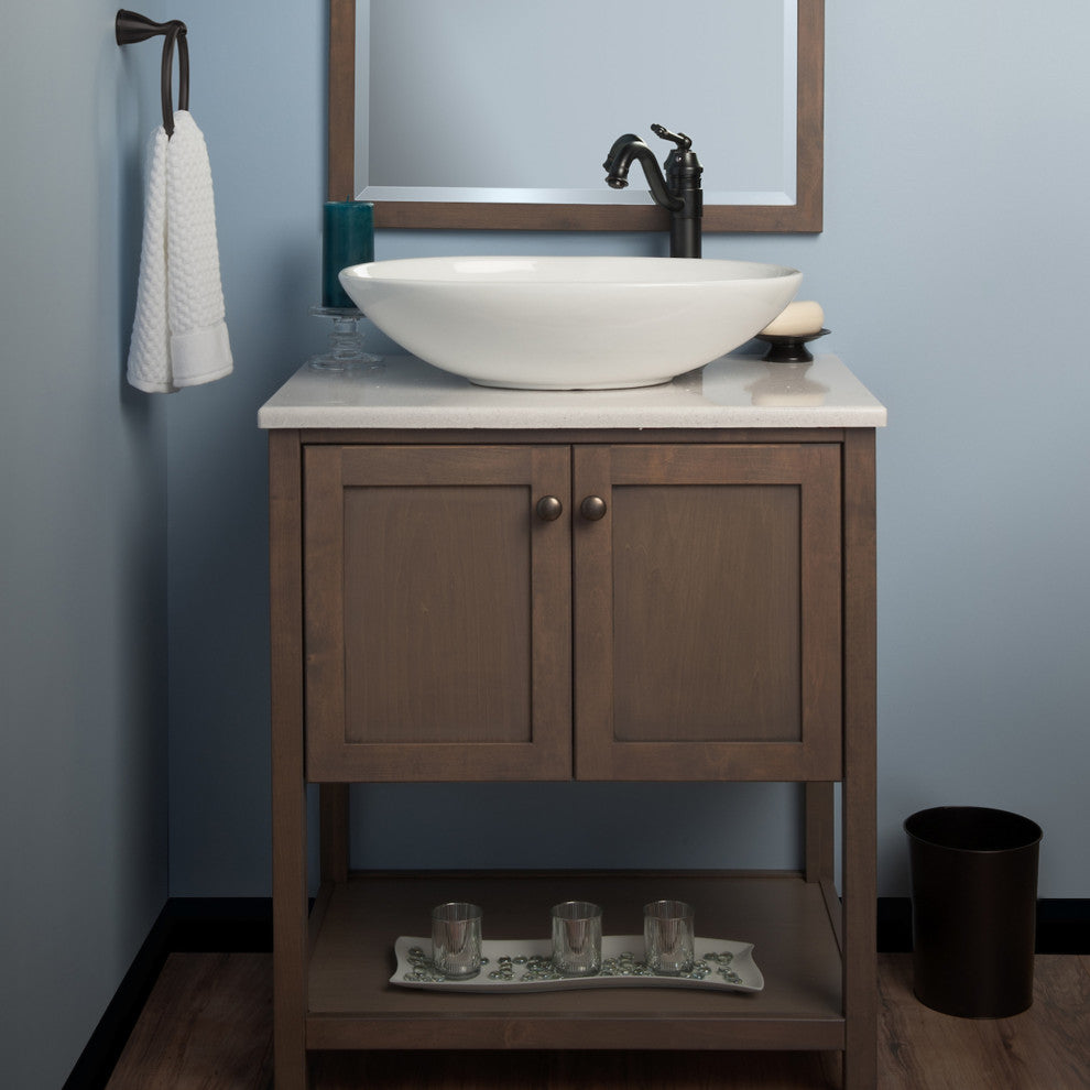 Bianco Uovo Ceramic Vessel Sink With Overflow