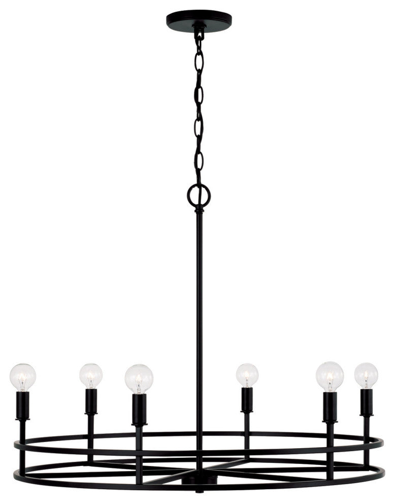 Capital Lighting 448761 Fuller 6 Light 28"W Ring Chandelier - Brushed Nickel