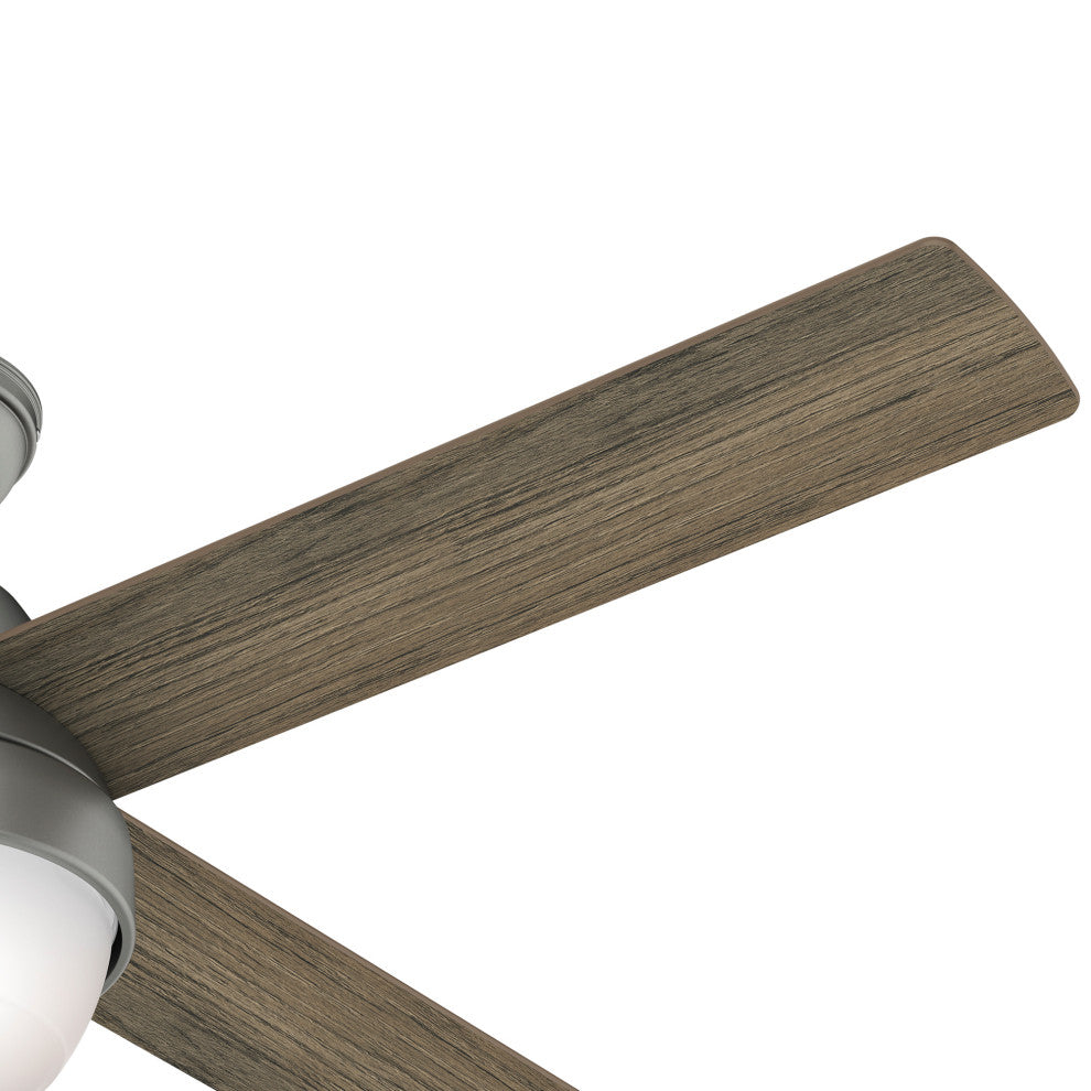 Hunter 52" Marietta Matte Silver Ceiling Fan, LED Light and Remote Control