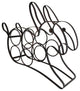 Black Enamel Coated Bunny Rabbit 5 Bottle Metal Wine Holder