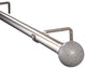 Linen Avenue Grey Stone Single Curtain Rod Set,66 to 120-Inch,Polished Nickel