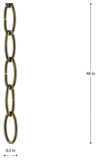 Accessory Chain 48" of 9 Gauge Chain, Aged Bronze