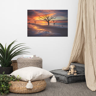 Sunrise and Trees At Edisto Island Coastal Landscape Photo Loose Wall Art Print, 24" X 36"